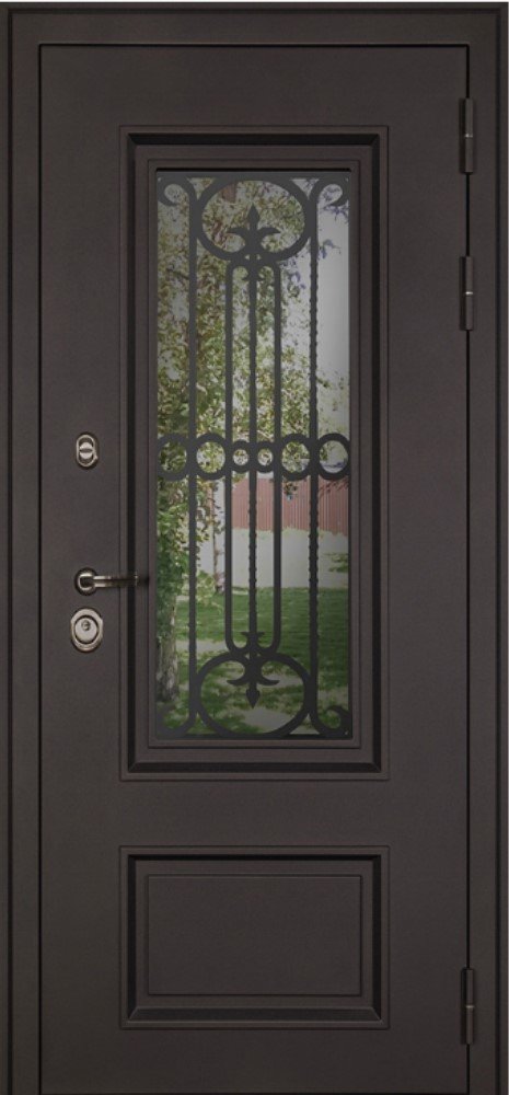 Товар Дверь Аляска с Окном и Лазерной Резкой Терморазрыв DIS007259