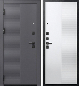 Товар Дверь V-18 Черный муар + Кашемир графит - Кашемир Белый DIS007358