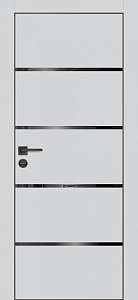 Товар Межкомнатная дверь PX-17 черная кромка с 4-х ст. Сапфир матовый