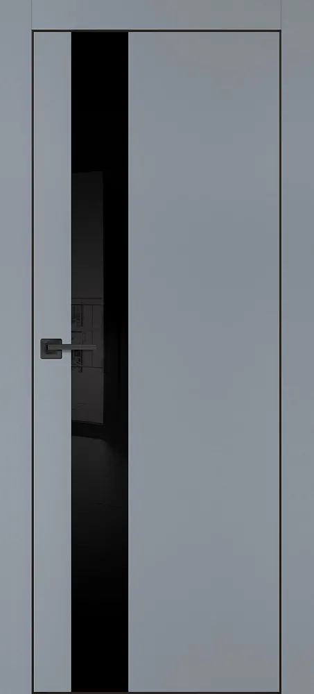 Фото Межкомнатная дверь ПХ-10 черная кромка с 4-х ст. Серый матовый