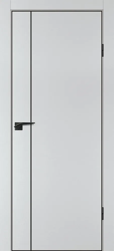 Фото Межкомнатная дверь P-21  черный молдинг PET,  кромка ABS черная c 4-х ст. Сапфир матовый